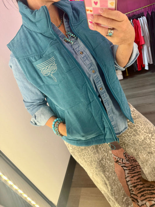 Boot Stitch Puffer Vest