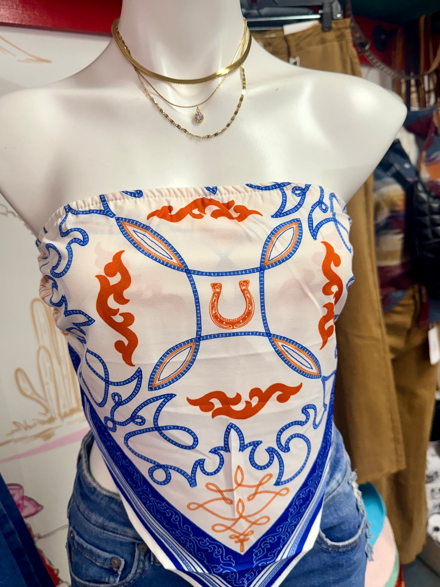 Wild Horseshoe Scarf Top