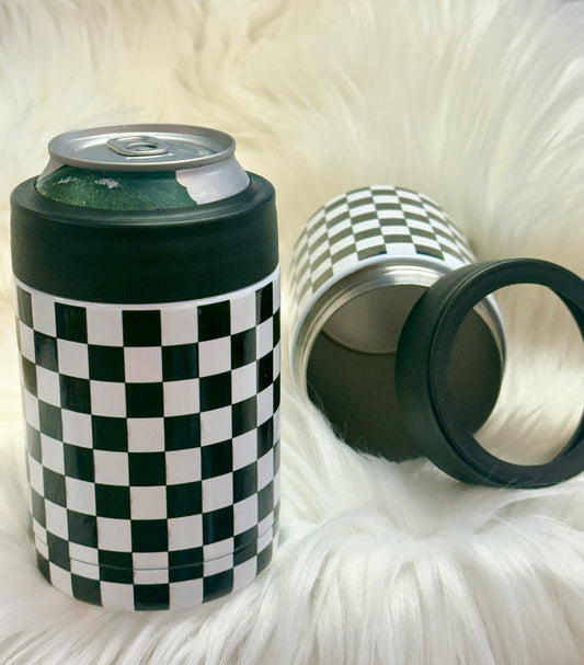Checkered Can Coozie