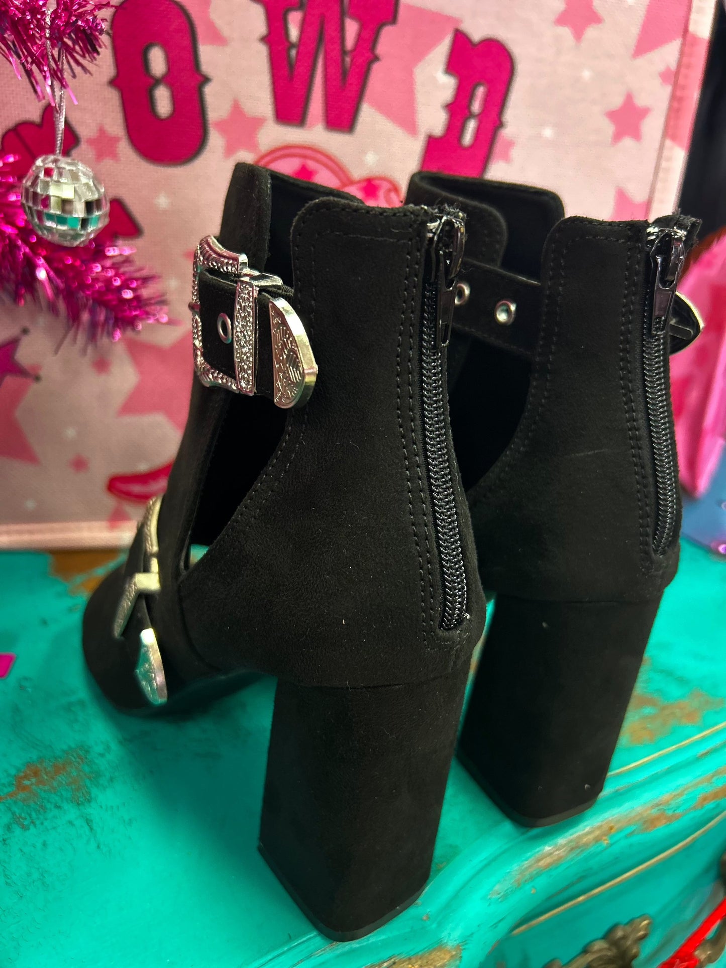 Saddle Up Open Toe Block Heels