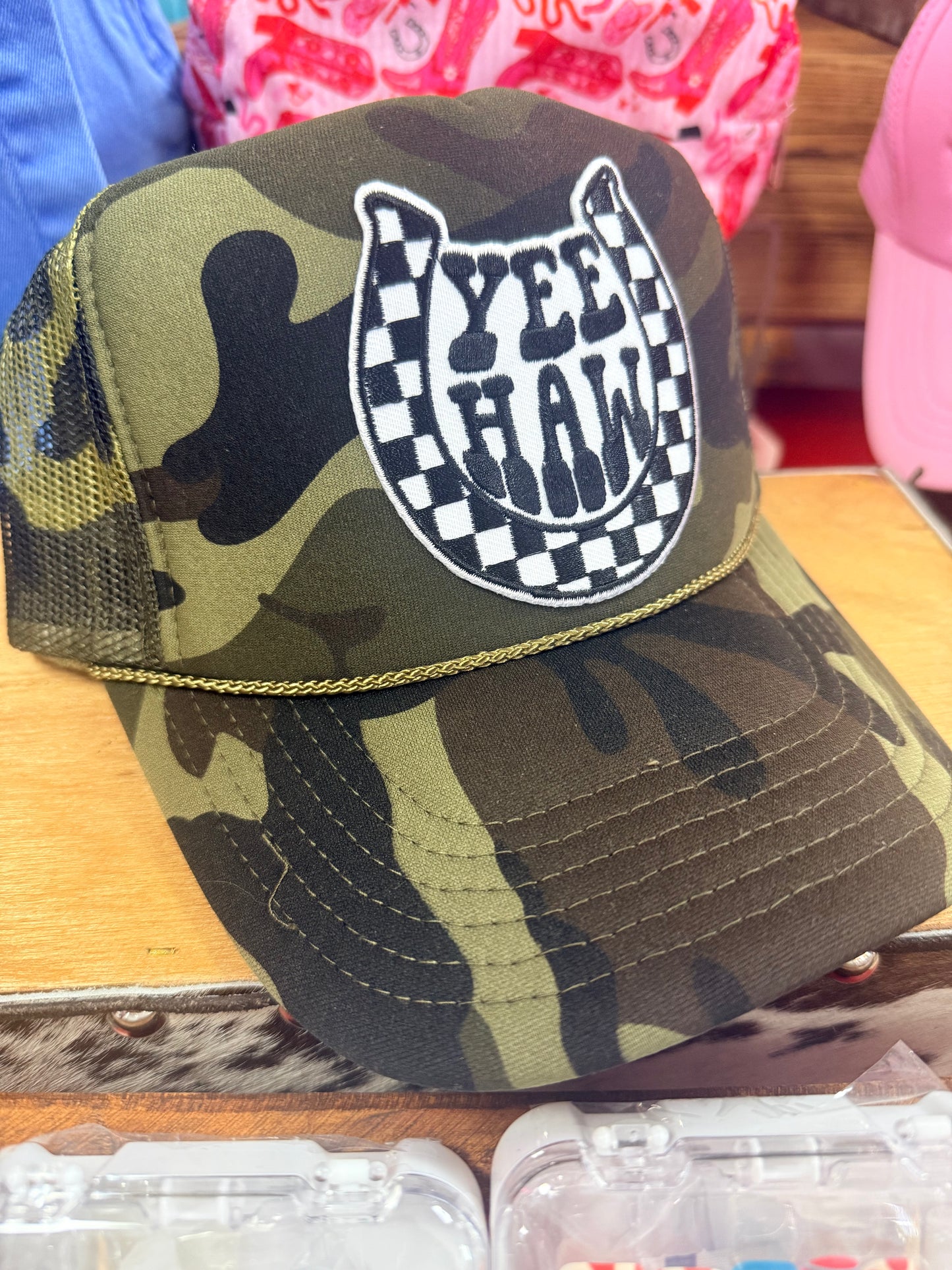 Checkered YeeHaw Trucker