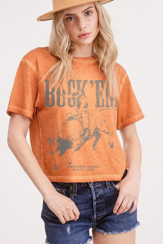 Buck'em Cropped Graphic Tee