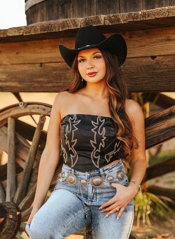 Boot Stitch Leather Corset