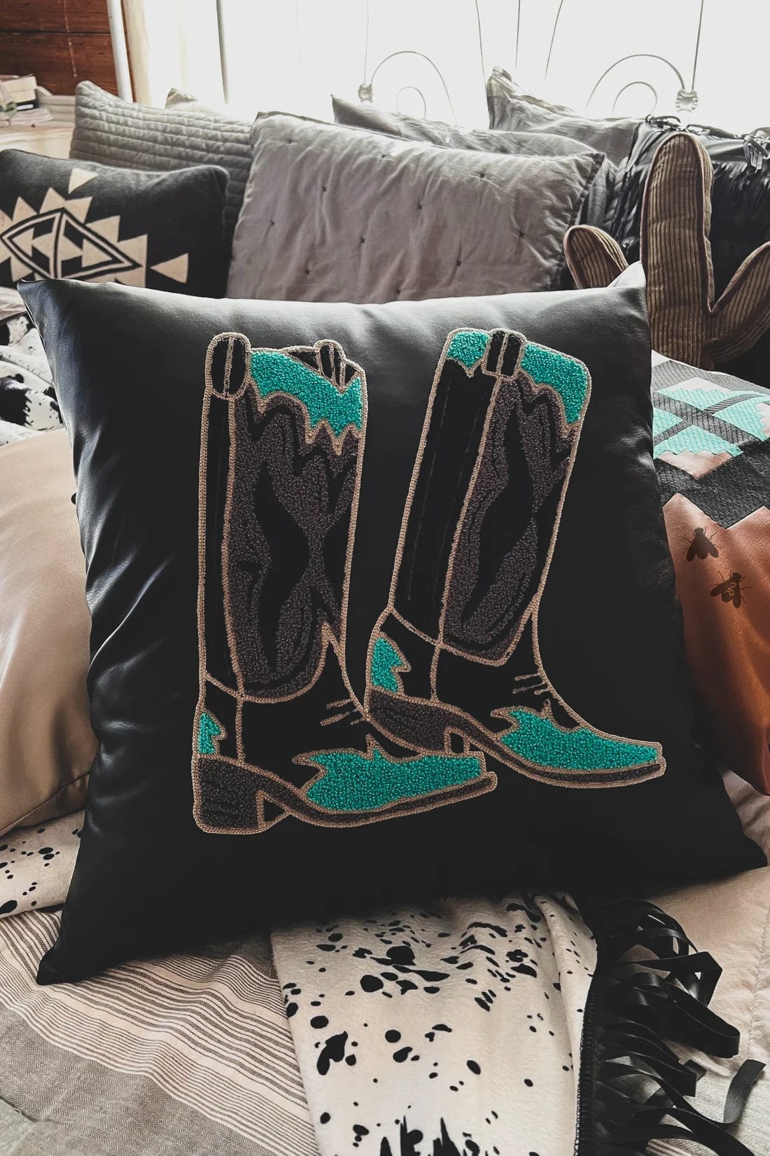 Cowboy Boot Luxe Pillow Cover