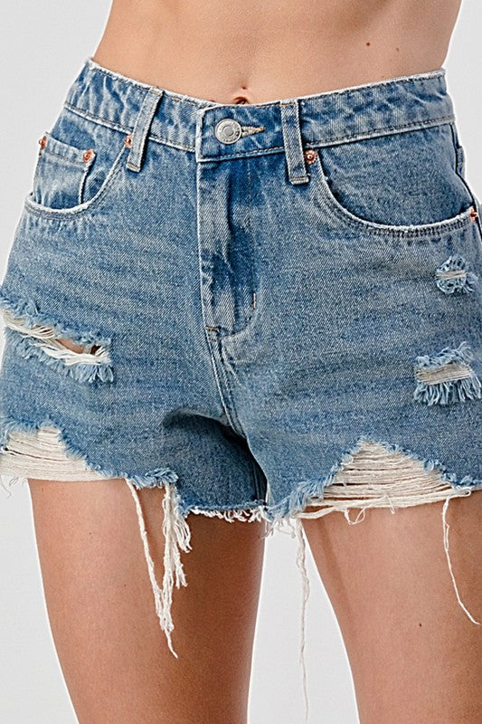 The Carly Low Waisted Denim Shorts