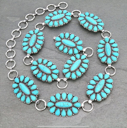Oval Turquoise Concho Belt