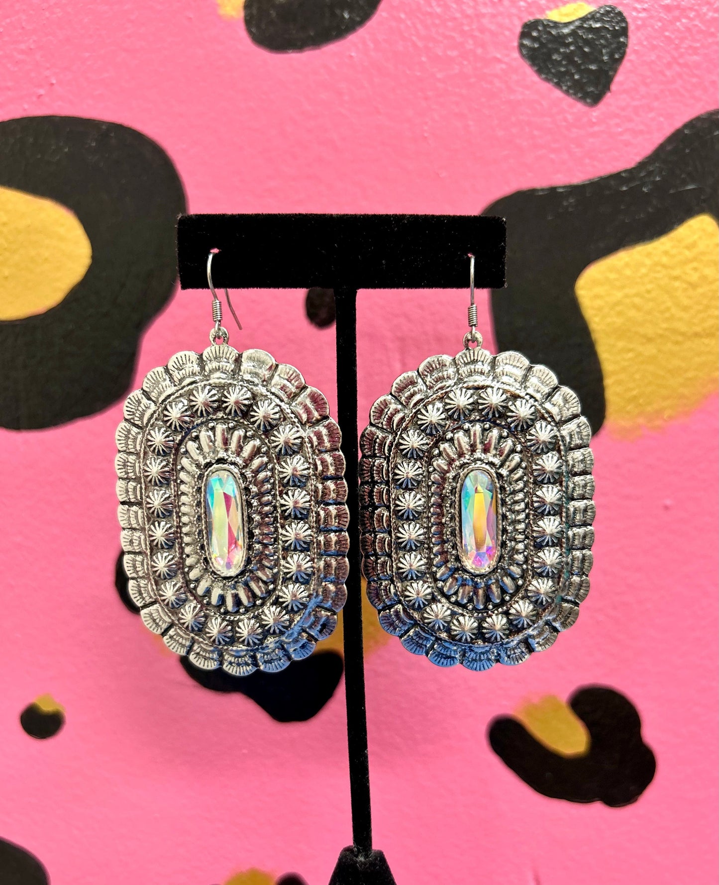 Oval Concho Style Earrings
