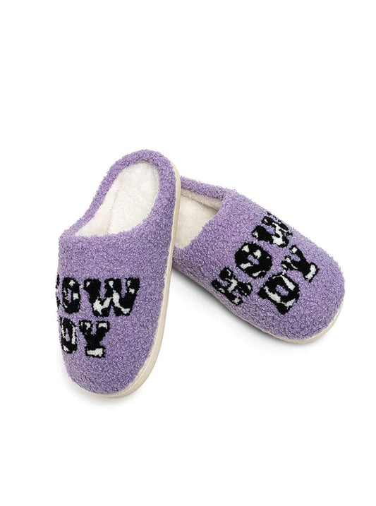 Cowprint Howdy Slippers
